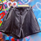 THE 'CLAUDIA' FABULOUSLY FLATTERING GENTLY TAILORED FAUX LEATHER SHORTS IN BLACK, TAN OR BURGUNDY
