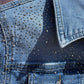 THE 'MILEY' STUNNING RHINESTONE EMBELLISHED CLASSIC FADED DENIM JACKET
