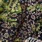 THE 'BOHEMIAN QUEEN' BREATHTAKING RICH GREEN AND GOLD FRILL DETAIL DRESS