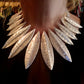 THE 'CADENZA' BEAUTIFULLY MODERN STATEMENT BEATEN METAL NECKLACE IN SILVER OR GOLD