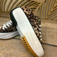THE 'URBAN JUNGLE' SUPER COMFORT SPORTY LEOPARD PLATFORM PUMP STYLE TRAINERS FROM OUR HEAVENLY FEET RANGE