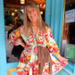 THE 'CATALINA' STUNNING VINTAGE FLORAL PRINT EMBELLISHED FLIPPY DRESS FROM OUR SPANISH COLLECTION CHOOSE YOUR COLOUR!