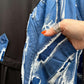 THE 'URBAN GIRL' QUIRKY ASYMMETRIC DETAIL COCOON DRESS WITH BUTTON TRIMS AND CONTRASTING DENIM STYLE FABRIC