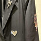 THE 'ROCK AND ROLL' CLASSIC BLACK EMBELLISHED BLAZER FEATURING BOLD ROCK STAR MOTIFS
