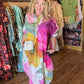 THE 'SUNNY DAZE' BEAUTIFUL BOLD FLORAL PRINT RAINBOW COLOURED RELAXED FIT DRESS