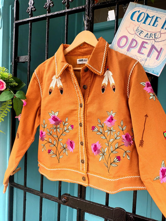 THE 'ARIZONA' STUNNING RICHLY EMBROIDERED JACKET WITH BREATHTAKING DETAIL TO THE BACK (TAN OR BLACK)