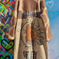 THE CELESTIAL VIBES STUNNING SUN, MOON AND MYSTIC PRINT BUTTON FRONT BORG COAT