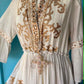 THE 'PALOMA' 100% COTTON STUNNING RICHLY EMBELLISHED IVORY BELL SLEEVE BOHEMIAN DRESS FROM OUR EXCLUSIVE SPANISH COLLECTION