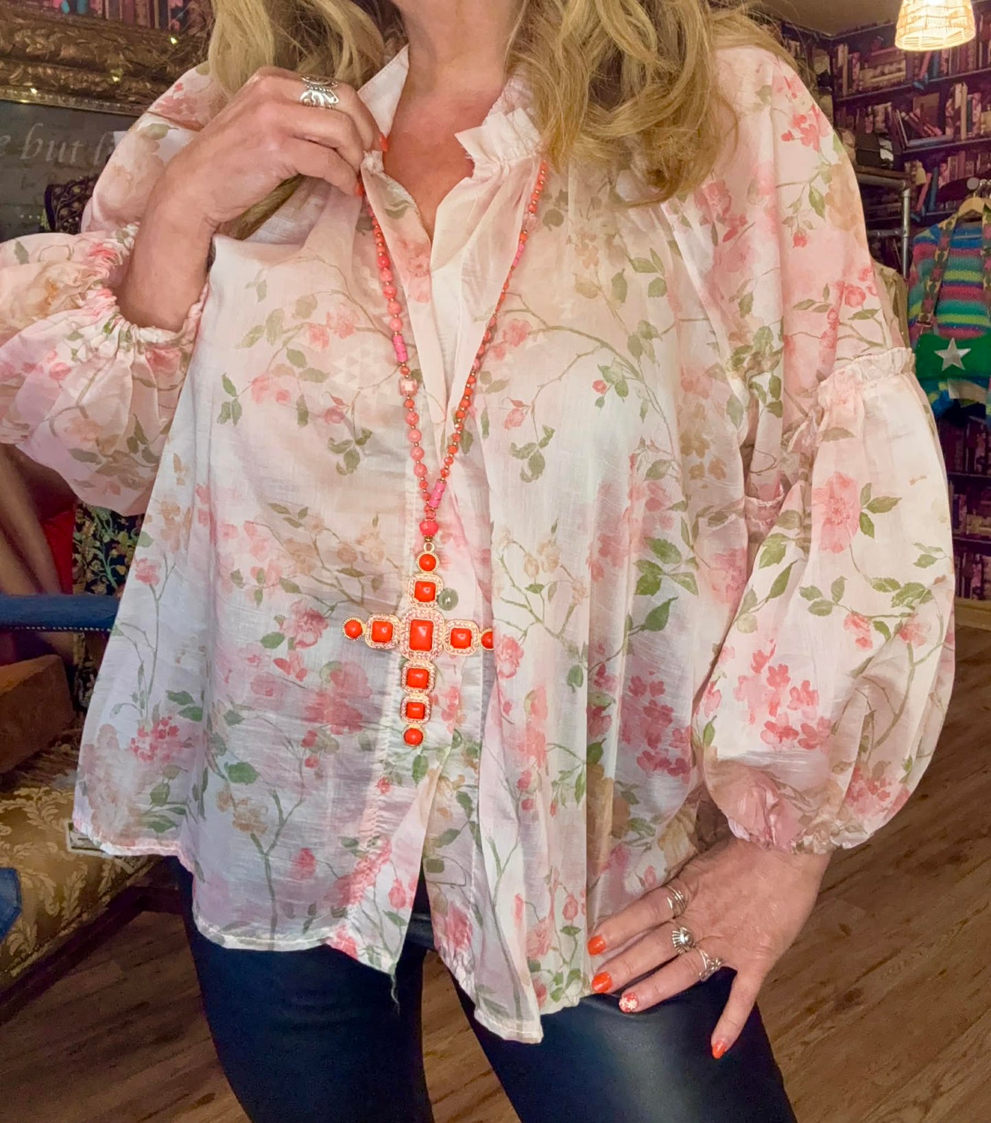 THE 'EVELYN' STUNNING 70'S STYLE ENGLISH FLORALS FINE AND FLOATY FRILL BALLOON SLEEVE BLOUSE PINK OR YELLOW