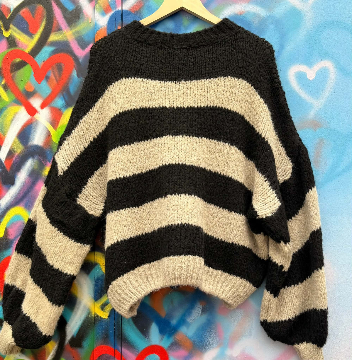 THE 'TEEN SPIRIT' ROCK CHICK STYLE BOLD STRIPE COSY SUPERSOFT SNUGGLE JUMPER