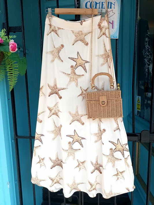 THE 'STARDUST' MAXI SKIRT. STUNNING LIGHTWEIGHT SLINKY FEEL. BLACK, PINK OR CREAM