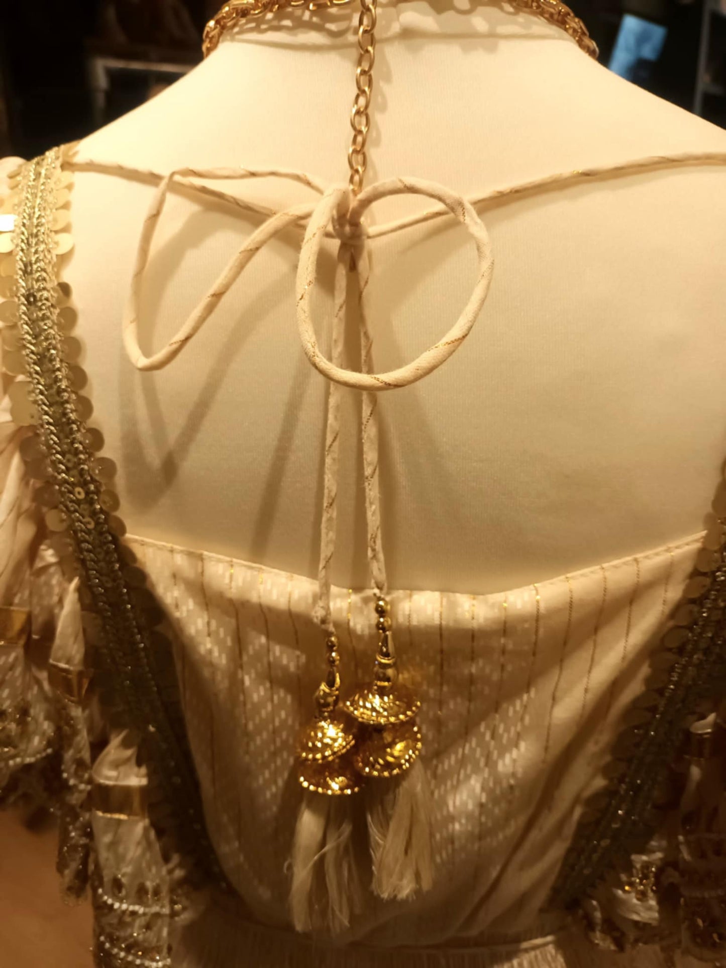 THE 'NATALIA' RICHLY BEADED FLIPPY BOHEMIAN DRESS IN BLACK/GOLD OR CREAM/GOLD FROM OUR SPANISH COLLECTION