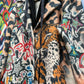 THE 'URBAN JUNGLE' FABULOUS GRAFFITI, TIGER AND MYSTIC PRINT COAT WITH HOODIE STYLE DETAIL