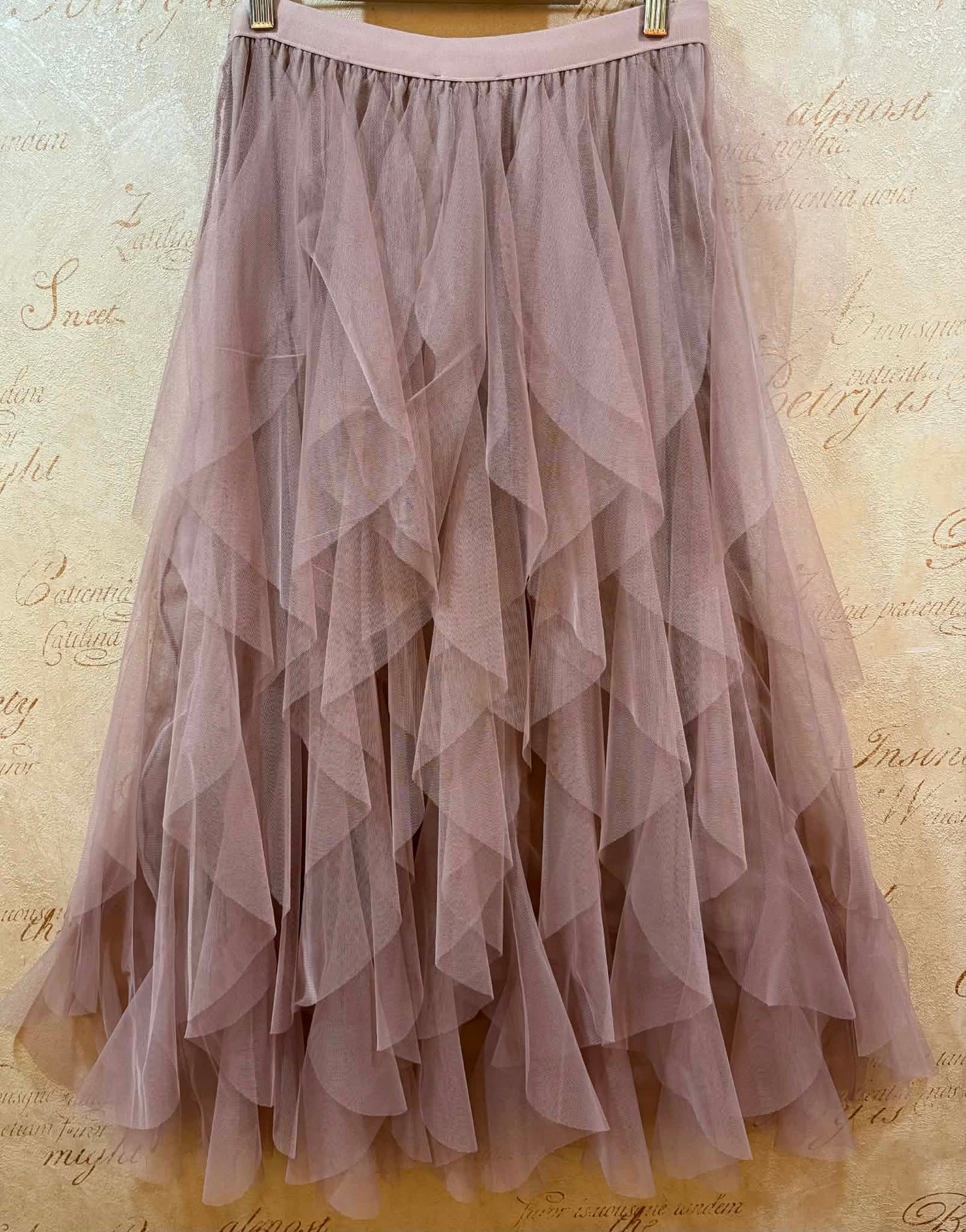 THE 'CARRIE' BEAUTIFUL TULLE WATERFALL SKIRT IN ANTIQUE CREAM OR BLUSH PINK