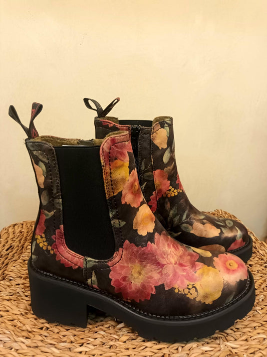 THE 'DAHLIA' STUNNING FLORAL CHUNKY SOLE SUPER LIGHTWEIGHT COMFORT BOOT FROM OUR 'LITE SOLES' RANGE
