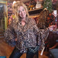 THE 'LABELLE' FABULOUSLY FLOUNCY ROCK CHICK STYLE LEOPARD WATERFALL FRILL BLOUSE