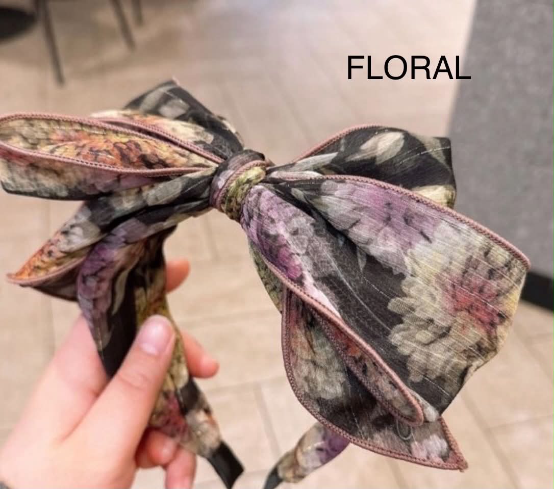 THE 'SASSY' STUNNING OVERSIZED STRUCTURED BOW HAIRBAND ASSORTED PRINTS & COLOURS