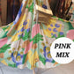 THE 'SUNNY DAZE' FIT AND FLARE V NECK DRESS WITH SUPER SWISHY SKIRT GREEN MIX or PINK MIX
