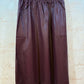 THE 'ELEKTRA' CHIC MIDI LENGTH FAUX LEATHER MIDI LENGTH SKIRT WITH ELASTICATED WAIST BLACK OR OXBLOOD