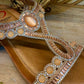THE 'GOA' ROSE GOLD STUNNING JEWEL EMBELLISHED SUPER COMFORT CUSHION SOLE T BAR SANDAL