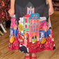 THE 'PARIS CHIC' QUIRKY PARISIAN SCENES SKIRT IN MULTI COLOURS