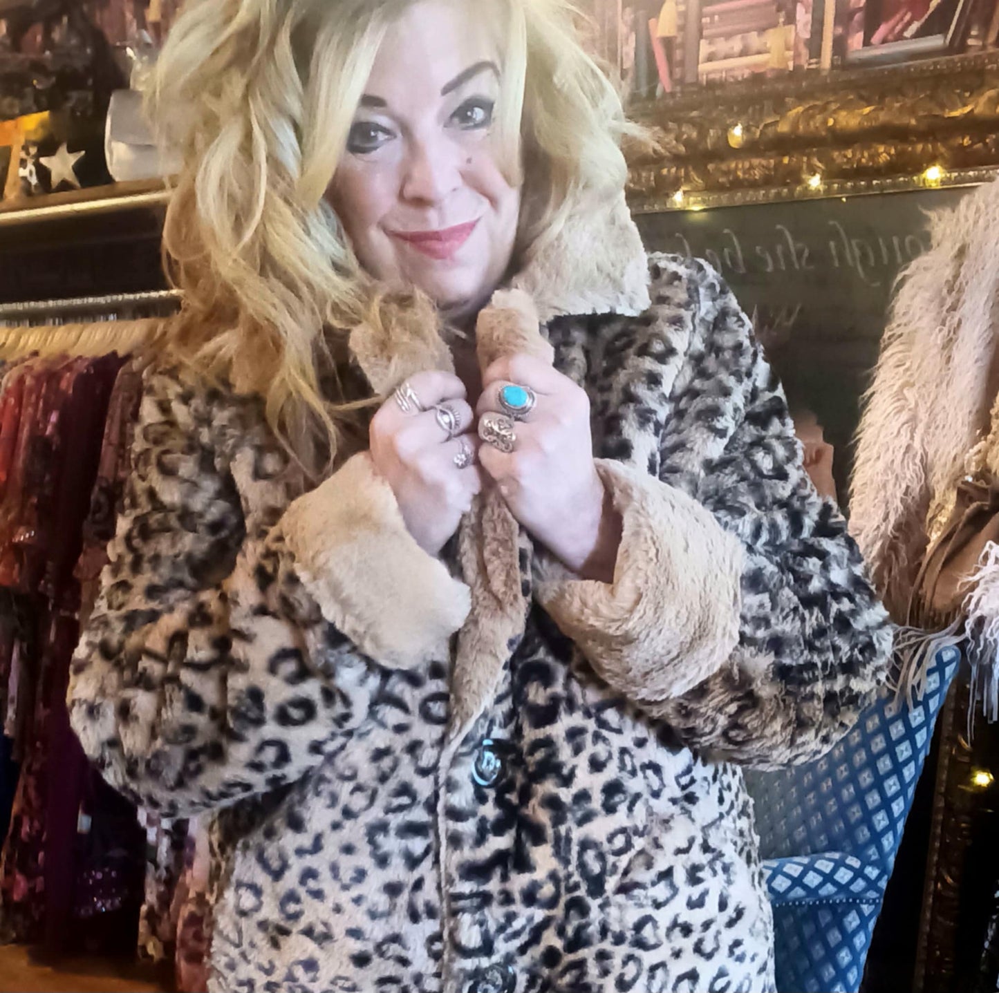 THE 'LEONA' EXQUISITELY SOFT PLUSH LEOPARD FAUX FUR COAT IN PINK OR BEIGE