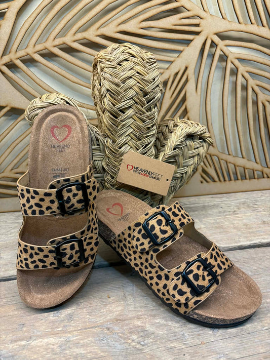 THE 'ZANZIBAR' FUNKY LEOPARD PRINT SUPER COMFORT MEMORY FOAM SLIDERS