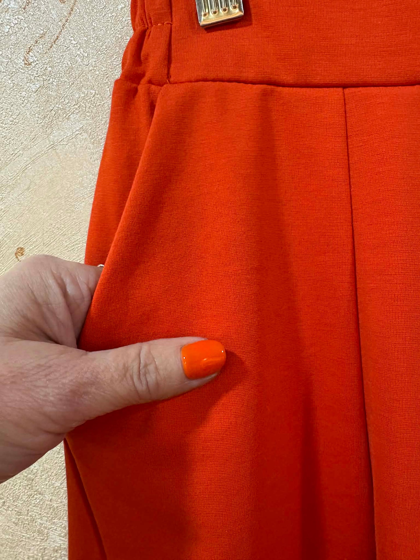 THE 'HAVANA' FABULOUSLY FLATTERING TAPERED BARREL LEG STRETCH TROUSERS IN VIBRANT ORANGE