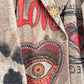 THE 'CELESTIAL LOVE' COSY OVERSIZED BUTTON FRONT BLANKET COAT WITH HEARTS, SUNS AND MYSTIC EYES