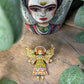 THE 'MEXICAN ANGEL' PRETTY MOSAIC EFFECT ENAMEL BROOCH