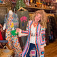THE 'PATSY' CROCHET SQUARES 70'S STYLE MAXI CARDIGAN IN PRETTY RAINBOW COLOURS