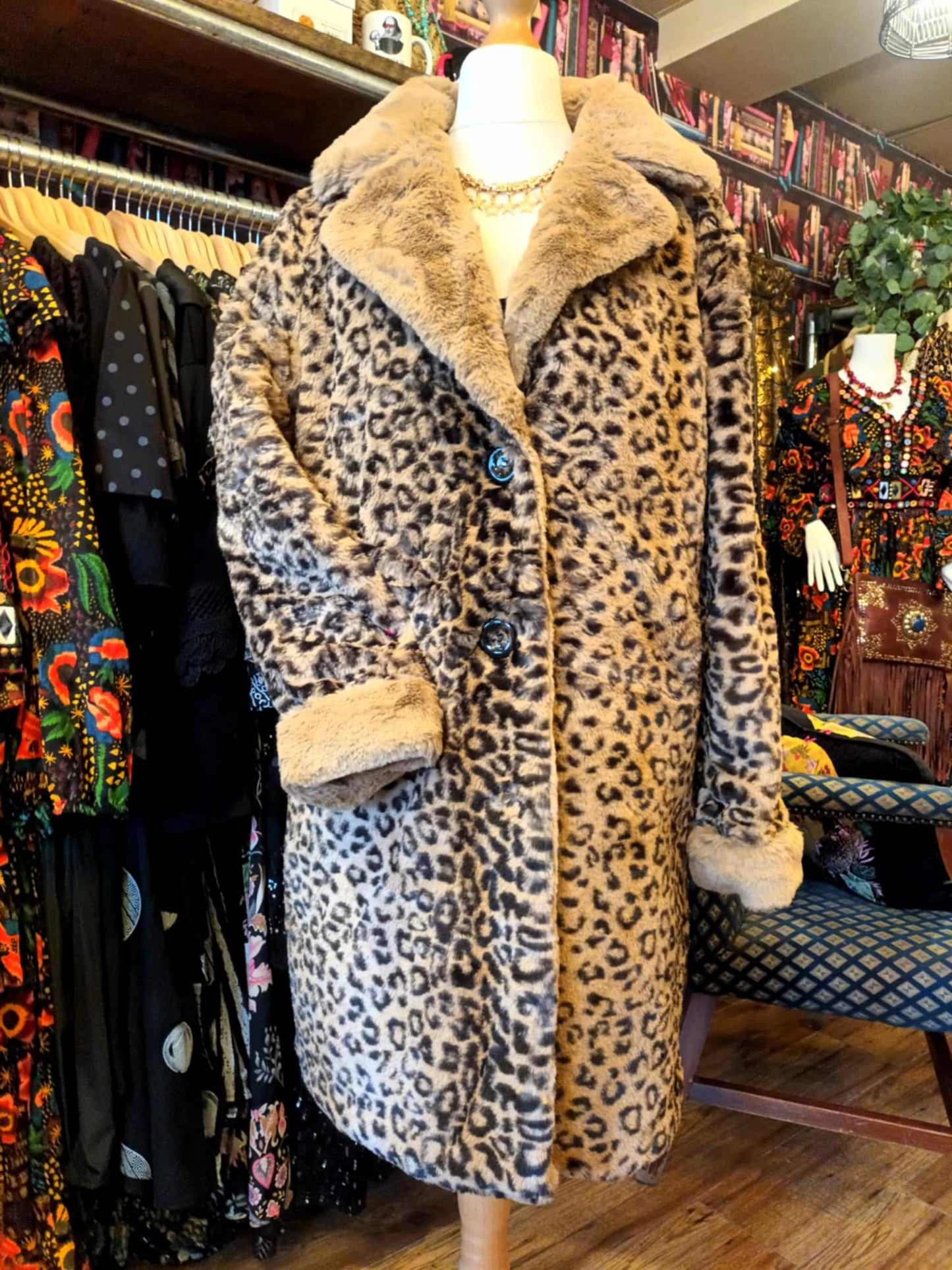THE 'LEONA' EXQUISITELY SOFT PLUSH LEOPARD FAUX FUR COAT IN PINK OR BEIGE