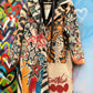 THE 'URBAN JUNGLE' FABULOUS GRAFFITI, TIGER AND MYSTIC PRINT COAT WITH HOODIE STYLE DETAIL