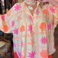 THE 'SOLEIL' STUNNING 100% COTTON SEA AND SUN PRINT BUTTON THROUGH SMOCK TOP MADE IN ITALY