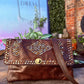 THE 'MARRAKECH' EXQUISITE 100% LEATHER HANDCRAFTED RICHLY STUDDED MOROCCAN HANDBAG IN CHOCOLATE BROWN