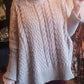 THE 'COASTAL GLOW' EXQUISITE QUALITY FUNNEL NECK CABLE KNIT WITH SPLIT DETAIL HEMLINE