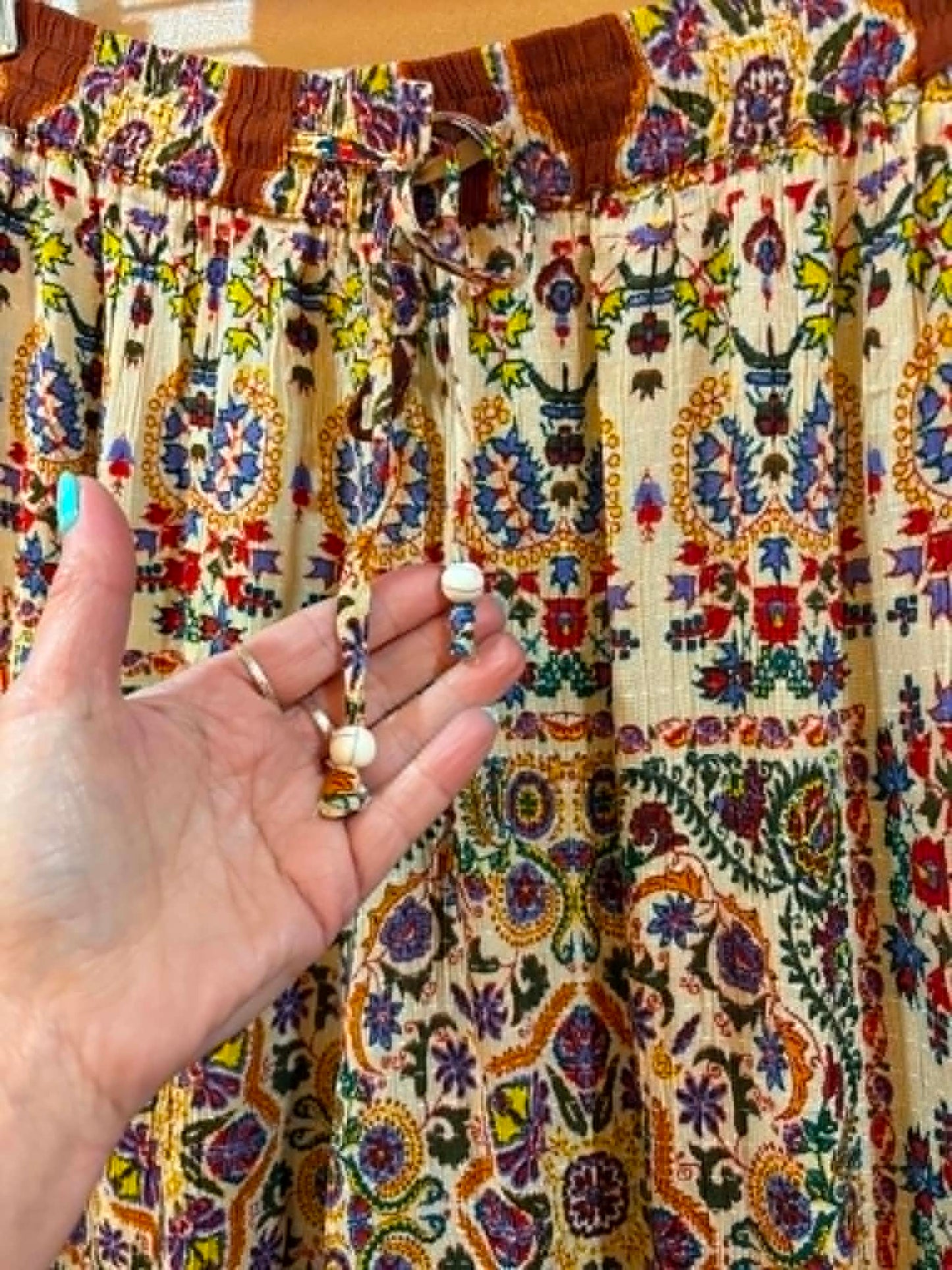 THE 'JONI' STUNNING VINTAGE 70'S STYLE BOHEMIAN PRINT RELAXED FIT TWO PIECE TROUSER SUIT