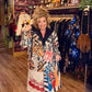 THE 'URBAN JUNGLE' FABULOUS GRAFFITI, TIGER AND MYSTIC PRINT COAT WITH HOODIE STYLE DETAIL