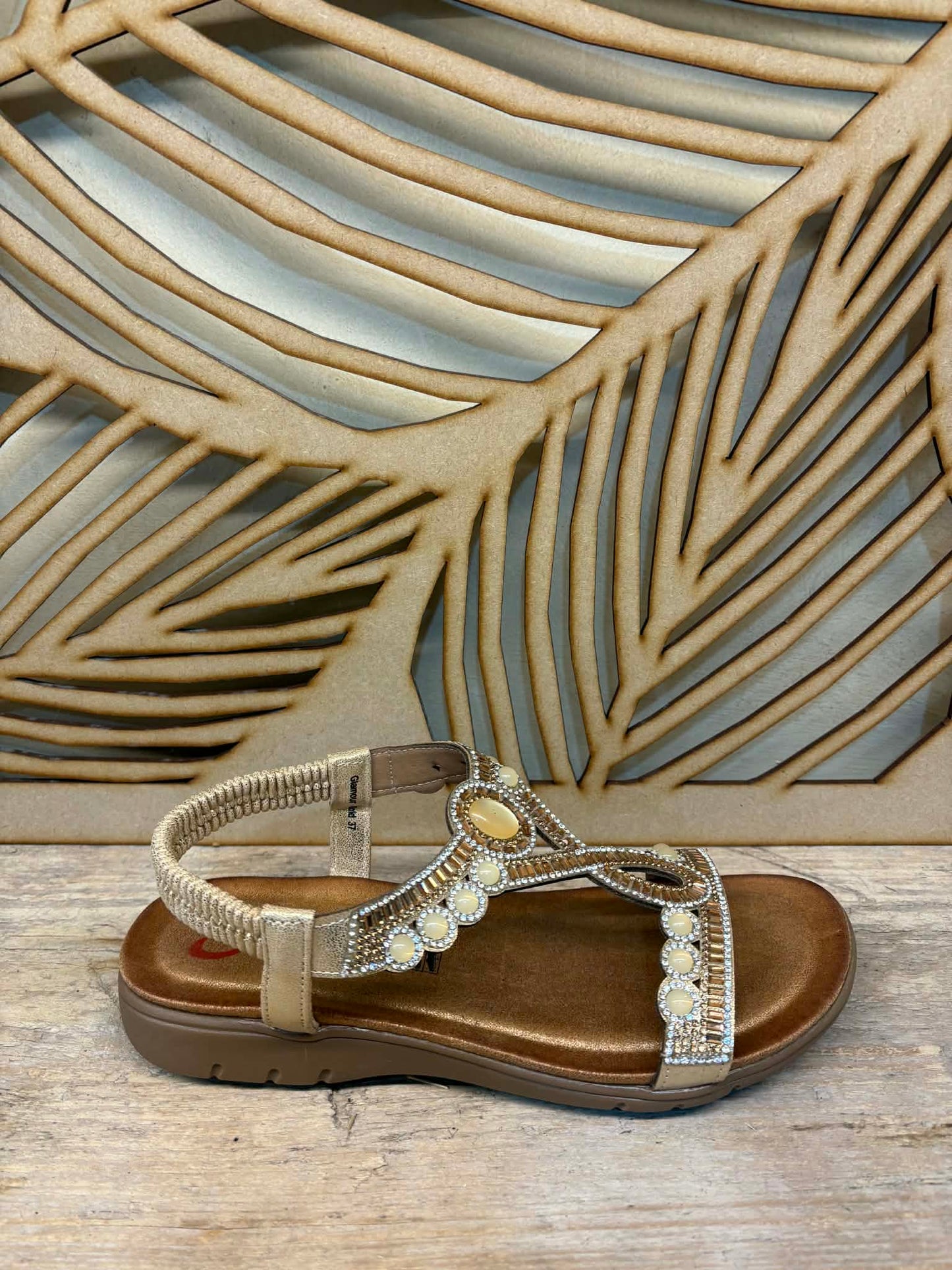 THE 'GOA' STUNNING JEWEL EMBELLISHED SUPER COMFORT CUSHION SOLE T BAR SANDAL