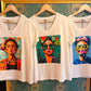 THE 'CACTUS FRIDA' STATEMENT T SHIRT WITH FRIDA KAHLO TO THE FRONT CLASSIC WHITE