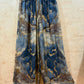 THE 'SIENNA' LUXURIOUS SILK BLEND MARBLE PRINT TWO PIECE FLOATY TROUSER SUIT PINK, KHAKI OR BLUE