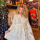 THE 'NURIA' STUNNING SNOWY WHITE SEQUINNED AND BEADED BELL SLEEVE BOHEMIAN TUNIC DRESS FROM OUR EXCLUSIVE SPANISH COLLECTION