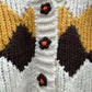 THE 'ASPEN' SUPERSOFT COSY CHUNKY KNIT CARDIGAN WITH CUTE KNITTED FLOWER BUTTONS
