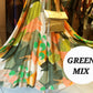 THE 'SUNNY DAZE' FIT AND FLARE V NECK DRESS WITH SUPER SWISHY SKIRT GREEN MIX or PINK MIX