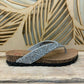 THE 'CAPRI' STUNNING SILVER RHINESTONE TOE POST FOOTBED SANDALS SUPER COMFORT SOLE