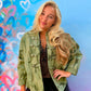 THE 'COMMANDO KITCH' FABULOUS MILITARY STYLE CAMO PRINT JACKET FREE SIZE UK 10 TO 18