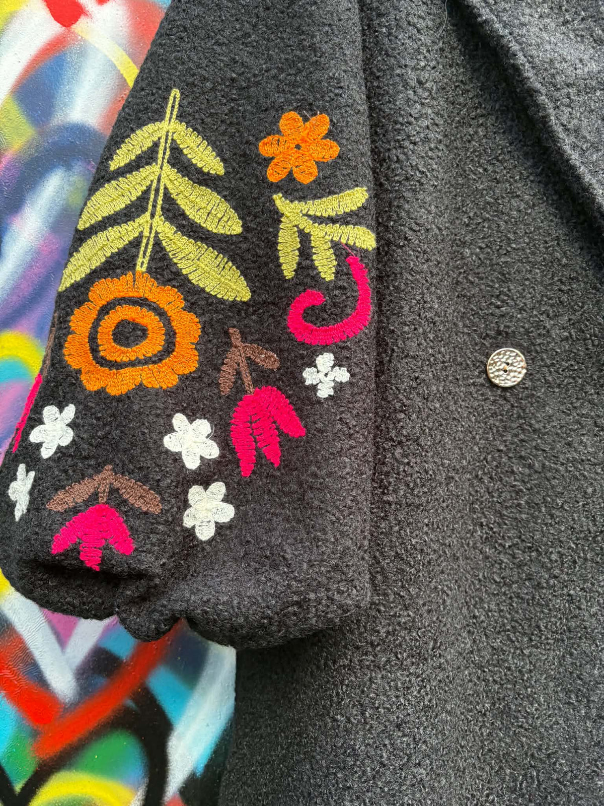 THE 'RENEE' STUNNING TEDDY BEAR BORG FULLY LINED COAT WITH STUNNING EMBROIDERED SLEEVES