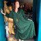 'TALULLAH' BEAUTIFUL BOTTLE GREEN MUTED ANIMAL PRINT DRESS. OVERSIZED STYLE.