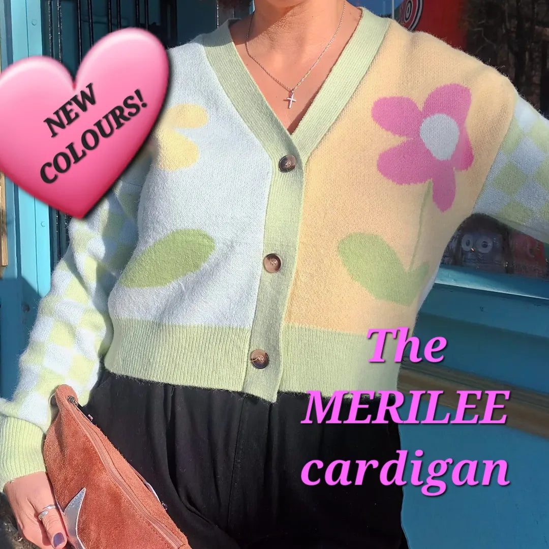 'MERILEE' PRETTY PASTELS DAISY PATTERN CARDIGAN