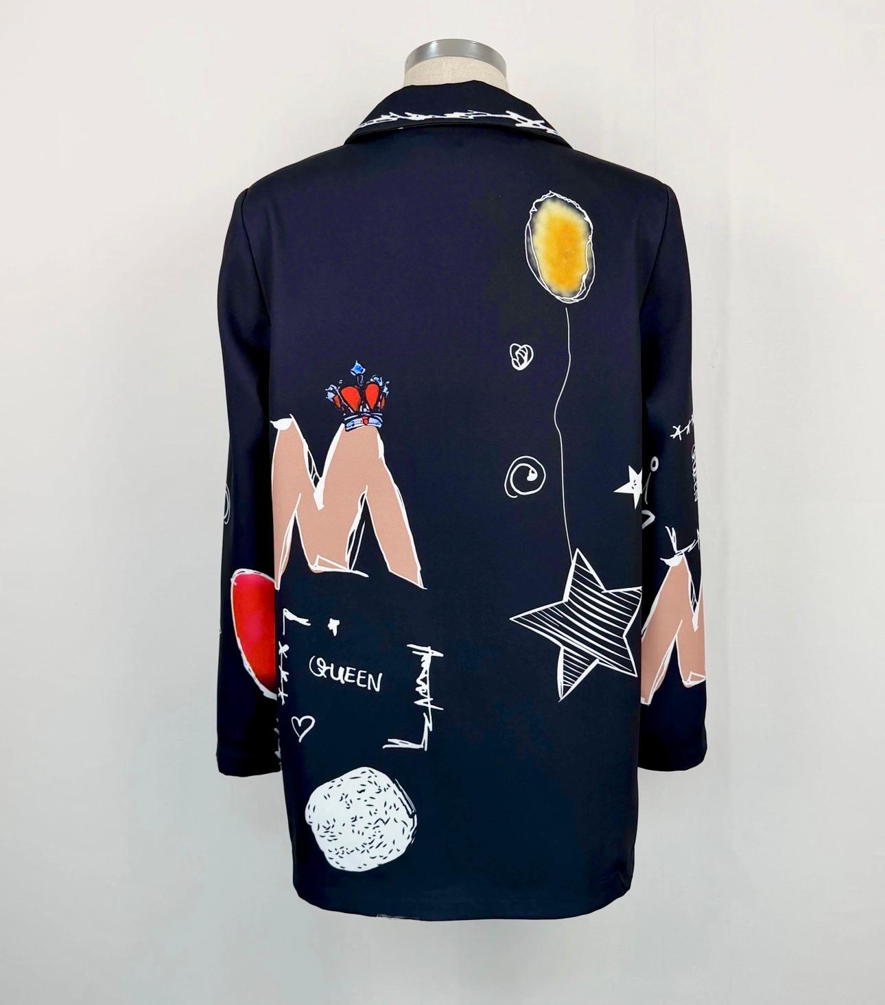THE 'GRAFFITI QUEEN' STATEMENT BLACK AND MULTI BLAZER